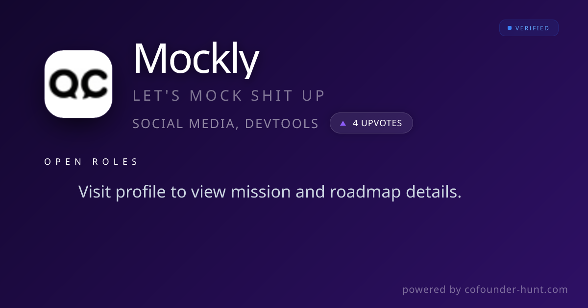 Mockly | Cofounder Hunt
